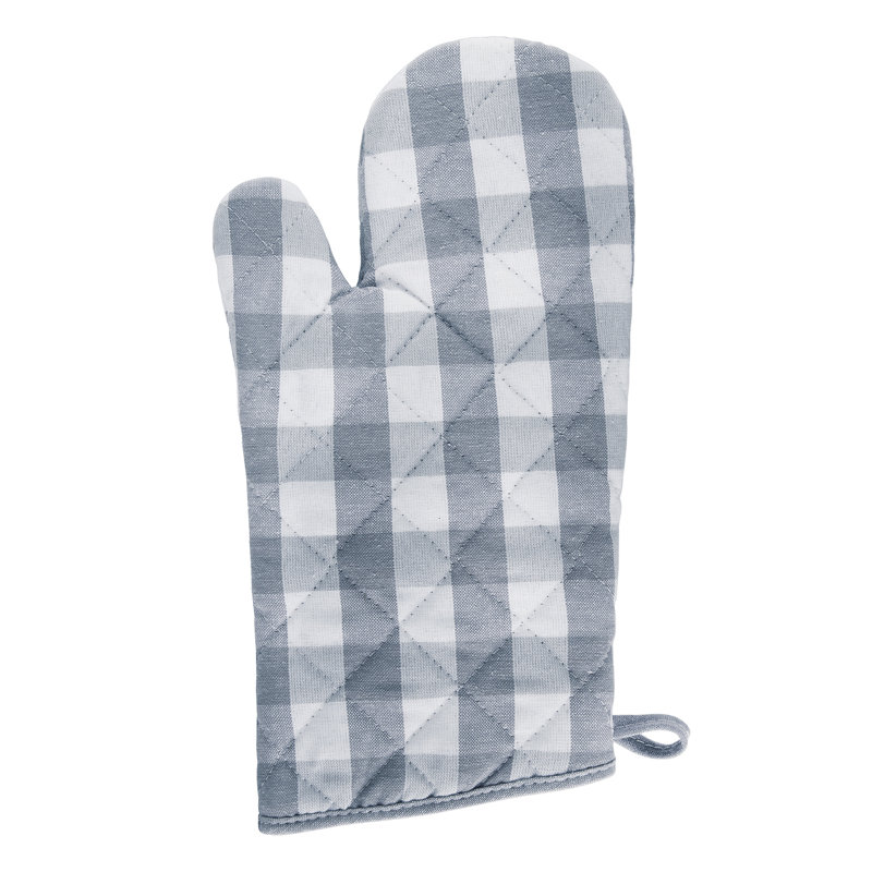 Woven Trends: accessoires de cuisine moderne Buffalo, gants de cuisine 7 po x 13 po, bourgogne, gris