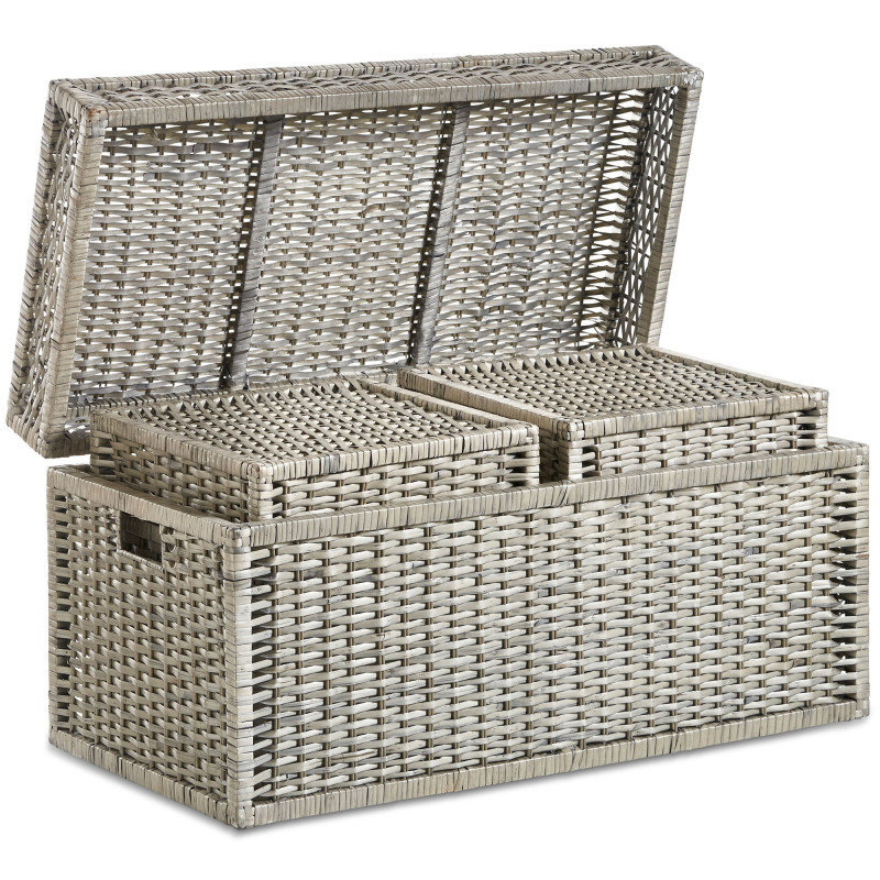 3 Piece Wicker Trunk Set