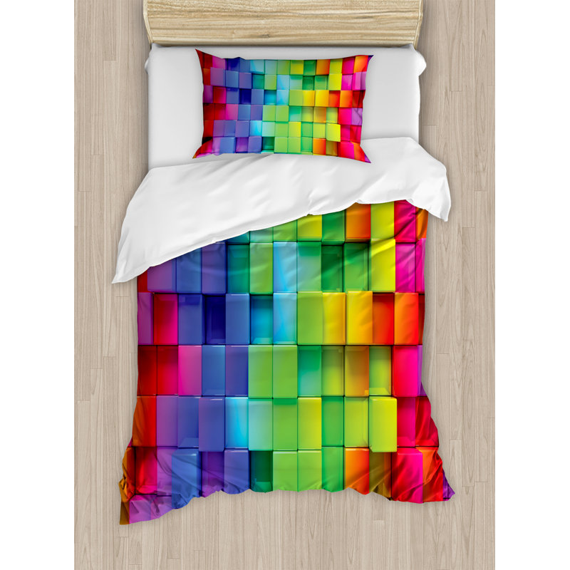 Modern & Contemporary Polyester Geometric Shapes Duvet Cover, Twin