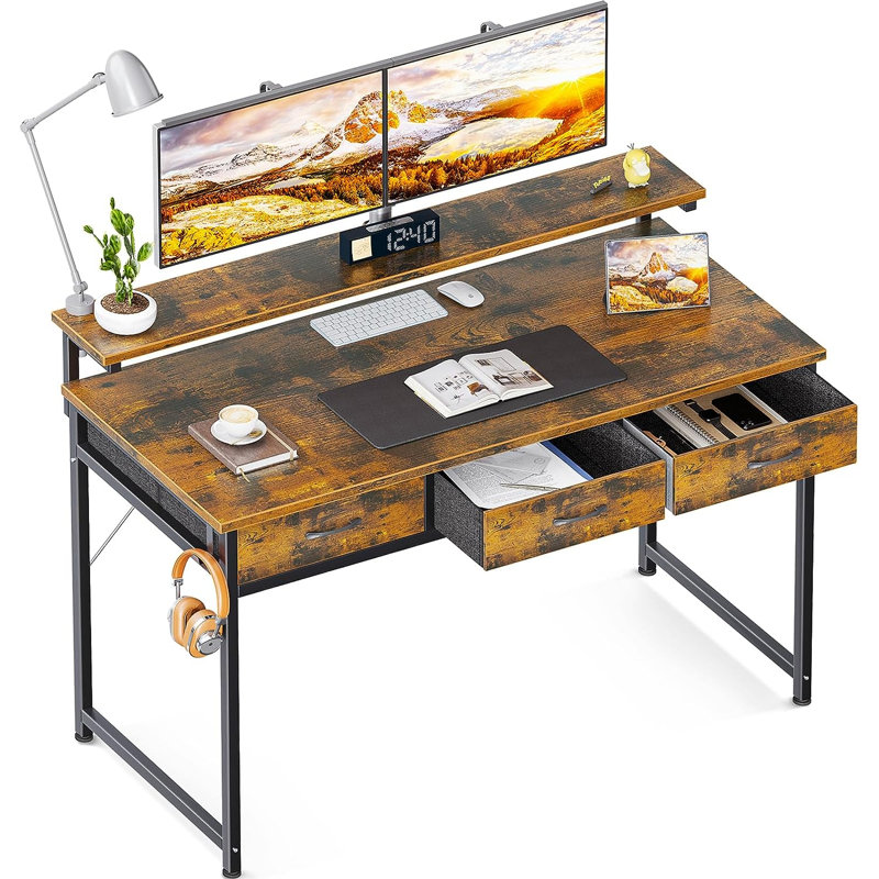 Metal Base Computer Desk, 36.50" H x 48" W x 20.50" D
