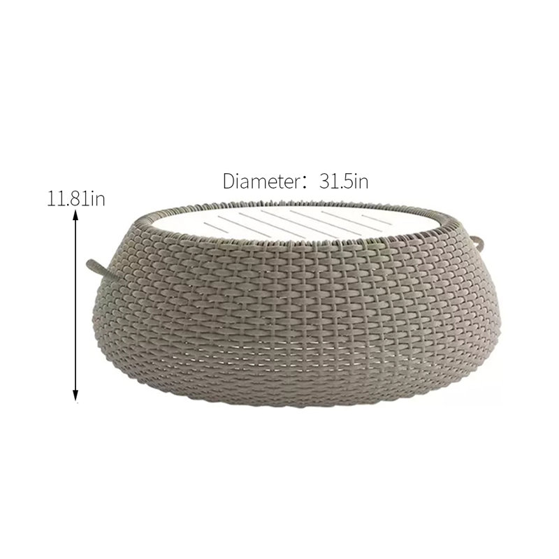 Table basse de patio en aluminium Breckan