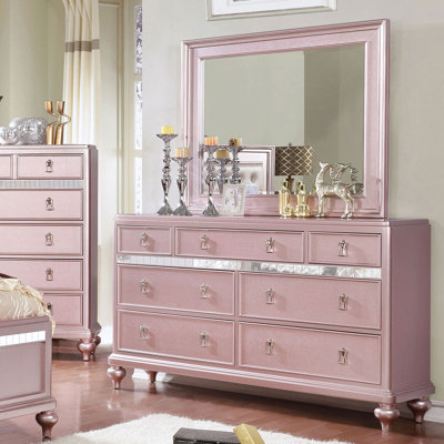 Cravens 7 Drawer 64" W Dresser with Mirror by Rosdorf Park