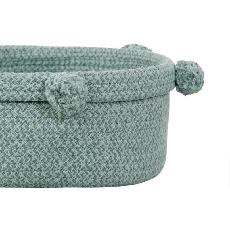 Ash Rose Braided Cotton Cord Basket with Pompom Edges