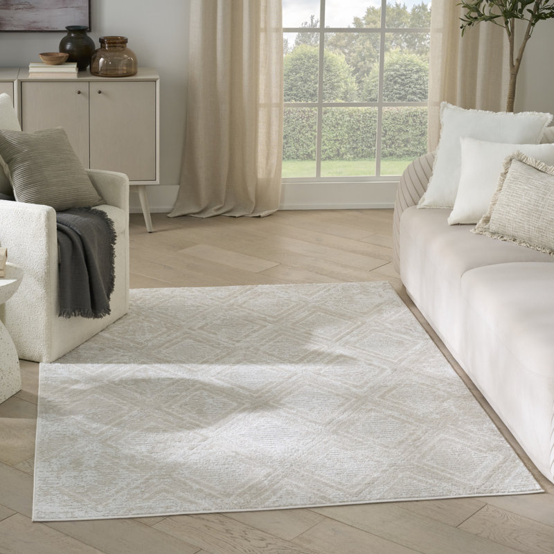Leuchte 4' x 6' Beige Modern Indoor Rug, Rectangle 4' x 6'