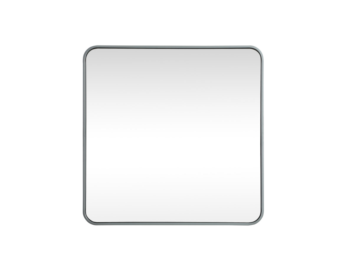 Metal Square Wall Mirror, 30"  x 30" , Silver