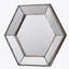 Miroir mural hexagonal 21 "x 18" avec finition argentée traditionnelle, miroir décoratif pour le salon, l'entrée, la chambre à coucher
