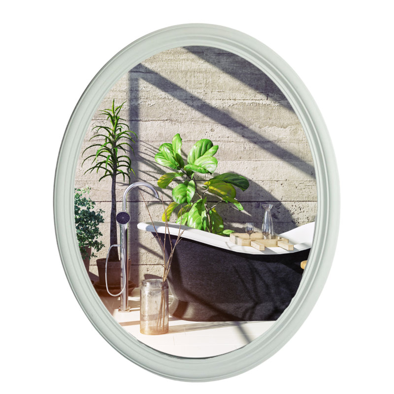 Miroir de salle de bain mural encadré, suspendu vertical ou horizontal, conception décorative légère, Blanc