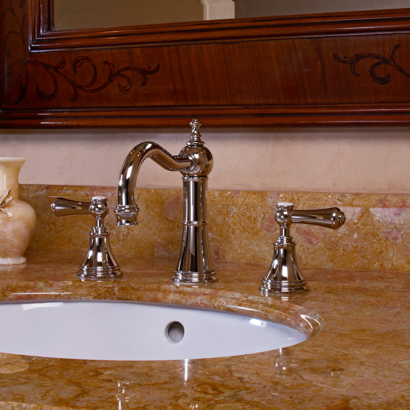 Georgian Era Widespread Lavatory Faucet with Column Spout, Polished Chrome, Cross