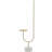 Collette retro brass and gray round base floor lamp