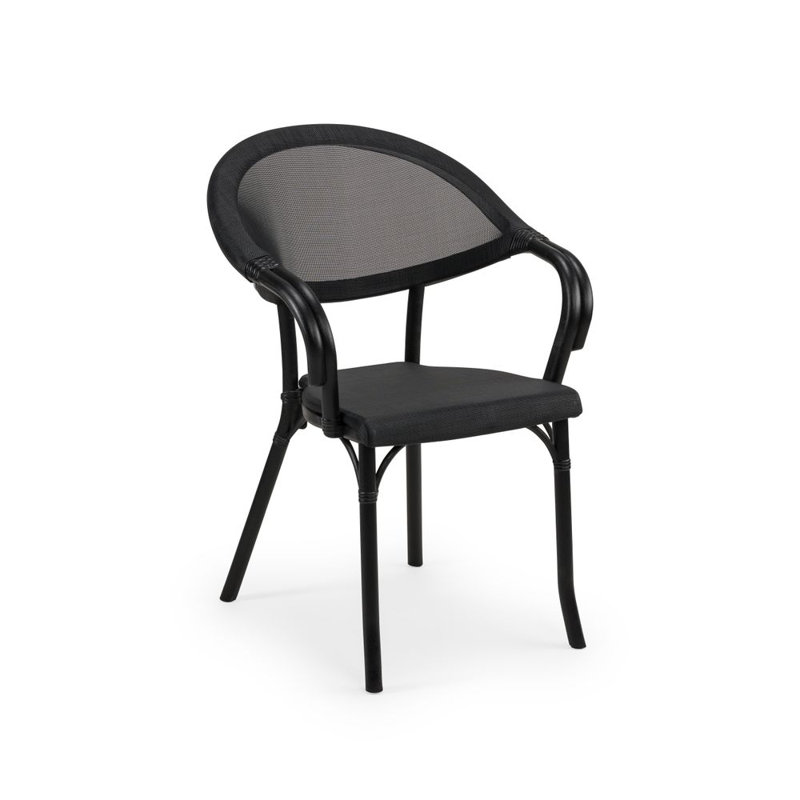 Stacking Patio Dining Armchair Bali, Black
