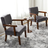 Soave 32.6'' Tall Velvet Accent Chairs Sets for Living Room, Accent Armchair with End Table