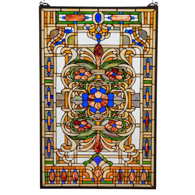 22"W X 35"H Estate Floral Stained Glass Window