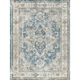 Antique Loom Blue/Beige Polyester powerloom Area Rug