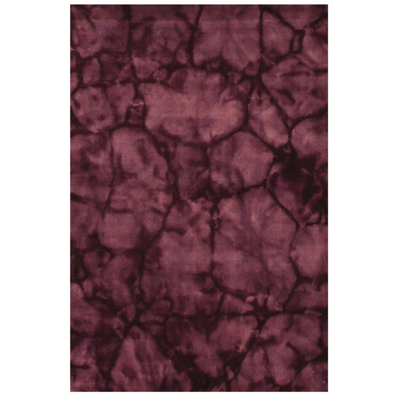 Tapis mauve en laine noué à la main Luthersville, Tapis de couloir 2 pi x 10 pi