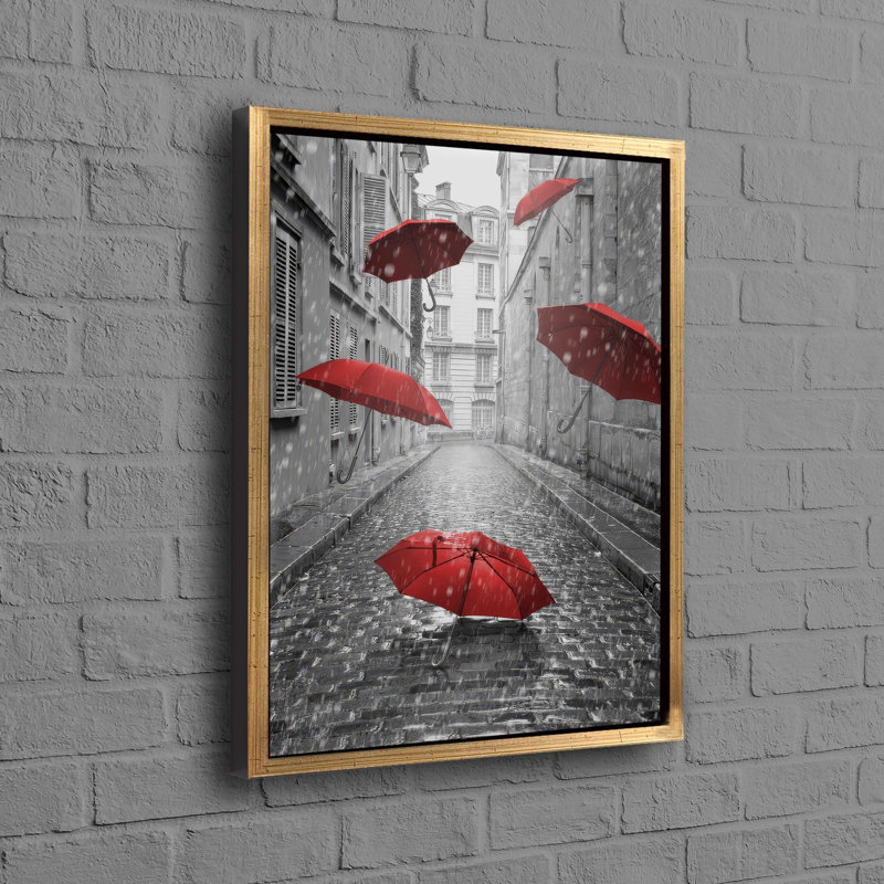 Modern Umbrella Canvas Decor Poster Ideal as Rain-Themed Personalized Gift for Baby Boy, 110 cm H x 80 cm W, Does Not Apply