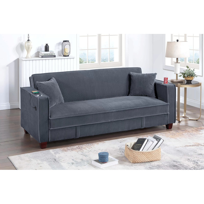 Luana Convertible Sofa, Dark Gray