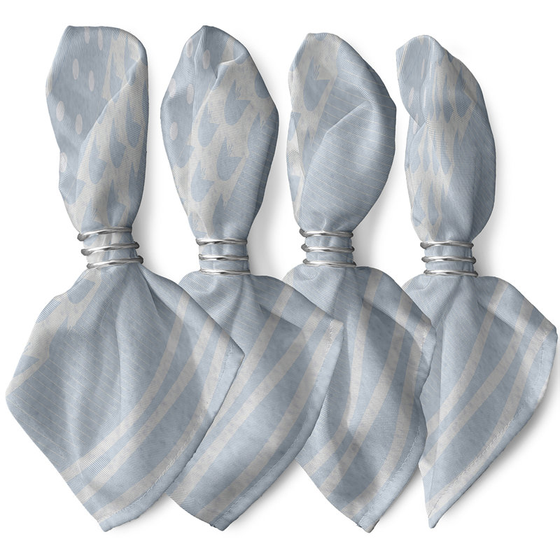 Ensemble de serviettes 4 pièces Josefa, Bleu pâle