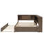 Lit de jour en bois avec tablettes de rangement, USB, DEL et lit gigogne-125082921