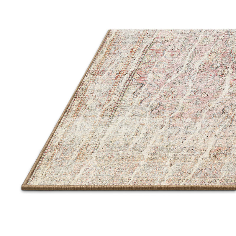 Tapis beige/gris/rouge traditionnel, Rectangle 5 pi x 7 pi