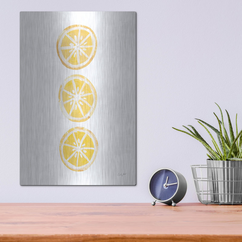  «Lemon Slices 2» par Courtney Prahl, art mural en métal, 12 po x 16 po, H 16 po x l 12 po