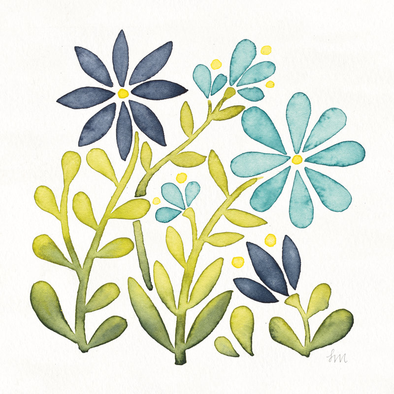 Garden Getaway Flowers II by Laura Marshall - Wrapped Canvas Painting, 30cm H x 30cm W x 3.8cm D