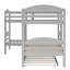 Lit simple superposé en forme de L avec lit gigogne gris