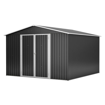 Remise de rangement en métal l 10 pi. X P 10 pi. Avec portes coulissantes doubles (100 pi. Ca.)