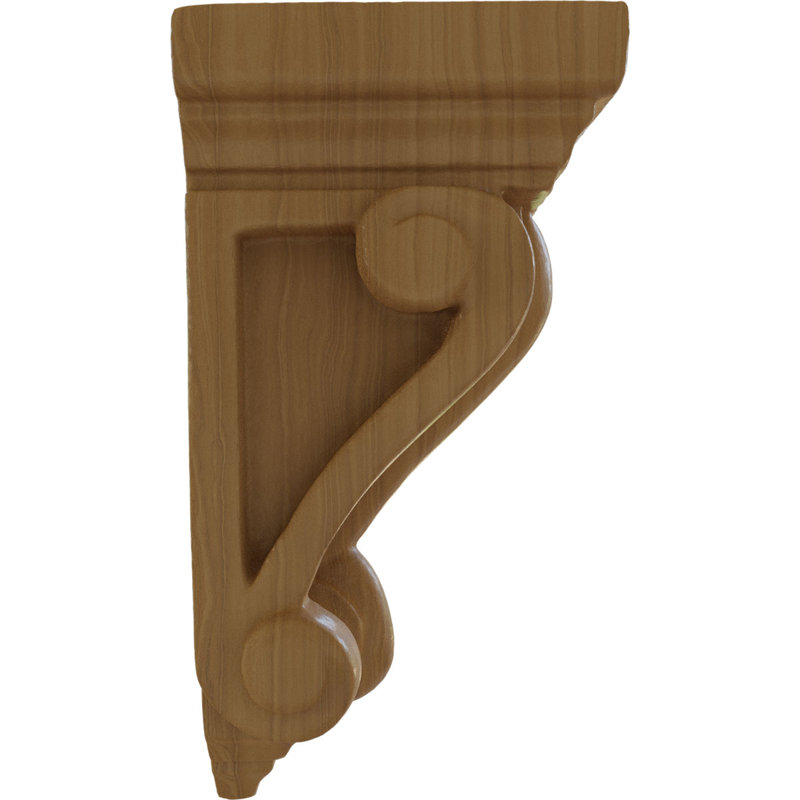 Support en bois / corbeau, Cerisier, H 9,5 po x l 5,25 po x P 5,25 po