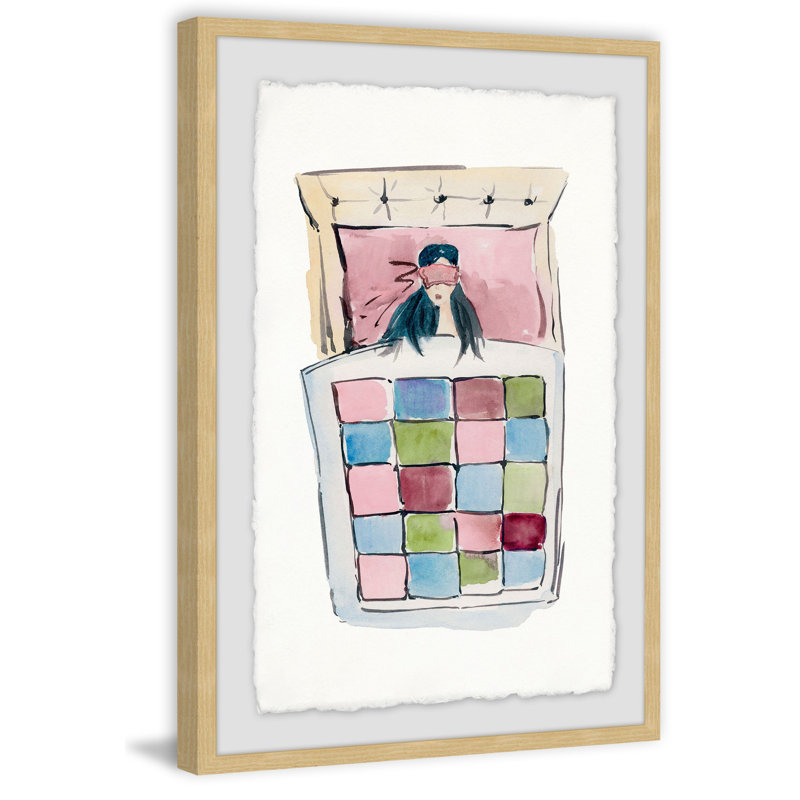 Sleeping Pink - Single Picture Frame Painting, 46 cm H x 30 cm W