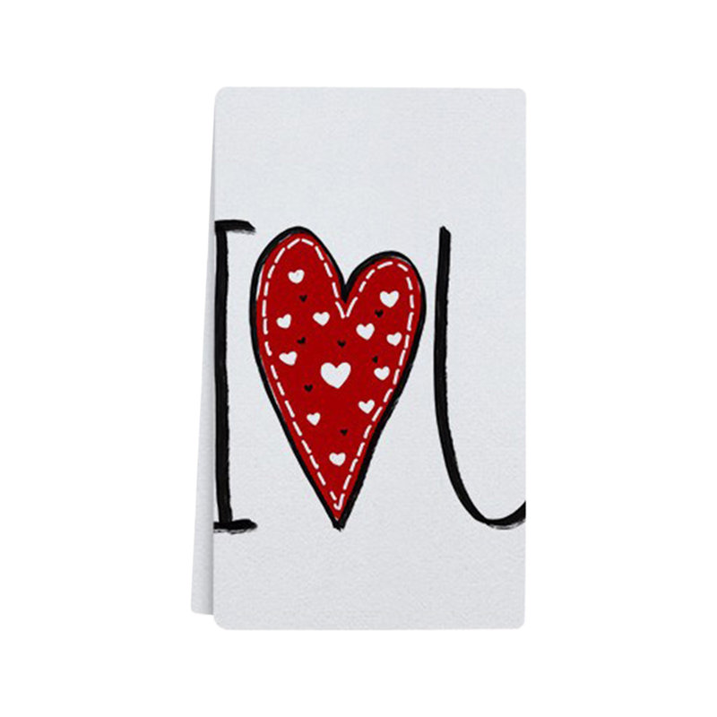 Happy Valentine's Day Kitchen Towel, Absorbent Drying Cloth For Cooking And Baking, 23.6x15.8in Multicolor, D