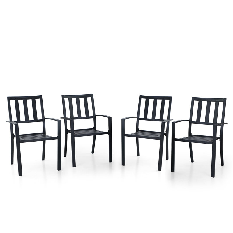 Stacking Patio Dining Armchair, 4