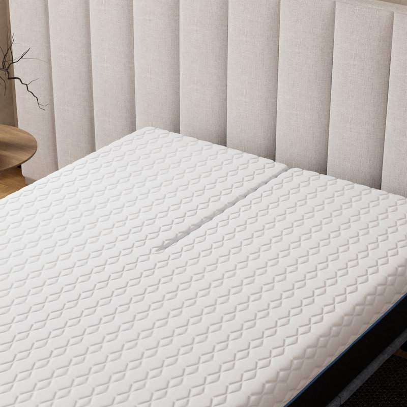 Matelas très grand divisé de 12 po, tissu rafraîchissant, mémoire de cuivre, couches de gel pour la relaxation du sommeil avec housse en tissu, mousse mémoire, détente