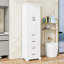 Armoire de rangement autoportante avec 3 tiroirs, tablettes et portes réglables