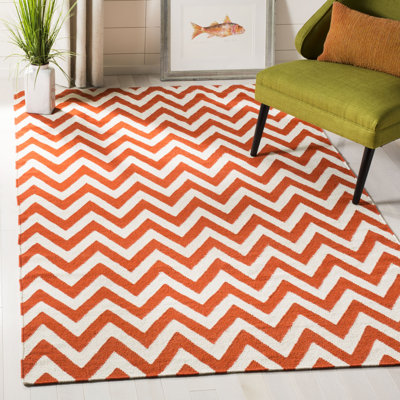 Mars Chevron Wool Hand Woven Area Rug