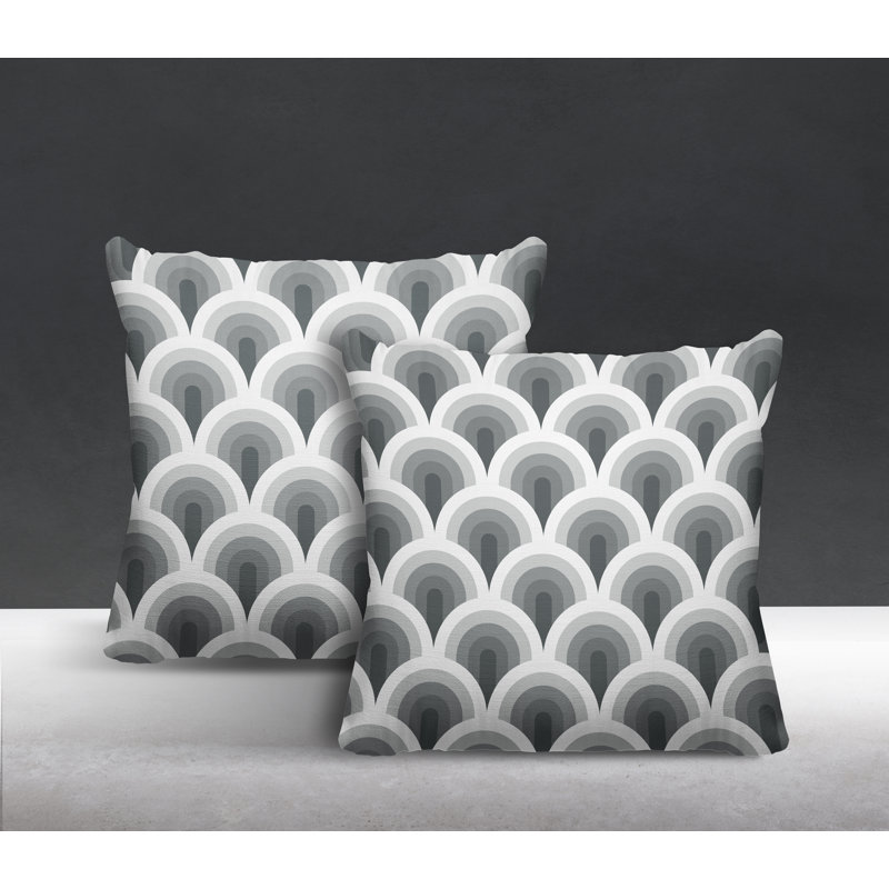  Coussin décoratif intérieur / extérieur, L 19 po x H 19 po, Gris