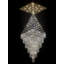 Lustre carré à 6 niveaux en forme de goutte d'eau, 122 cm de diamètre x 305 cm de hauteur, DEL à intensité variable 3000K-6000K