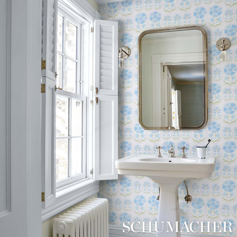 Anjuna Floral Wallpaper, Blue