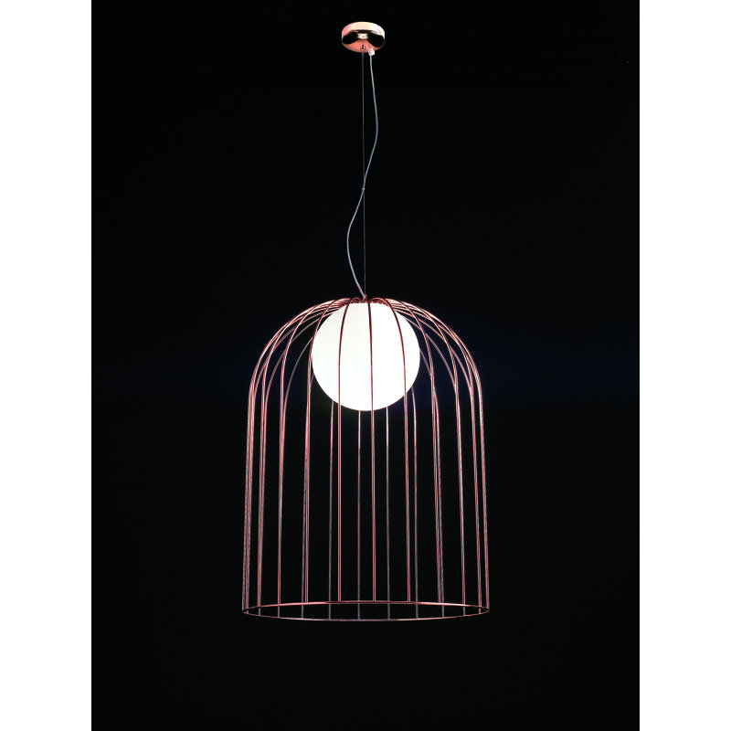Kluvì 1 - Light Geometric Pendant, 200cm H x 54cm W x 54cm D, Copper