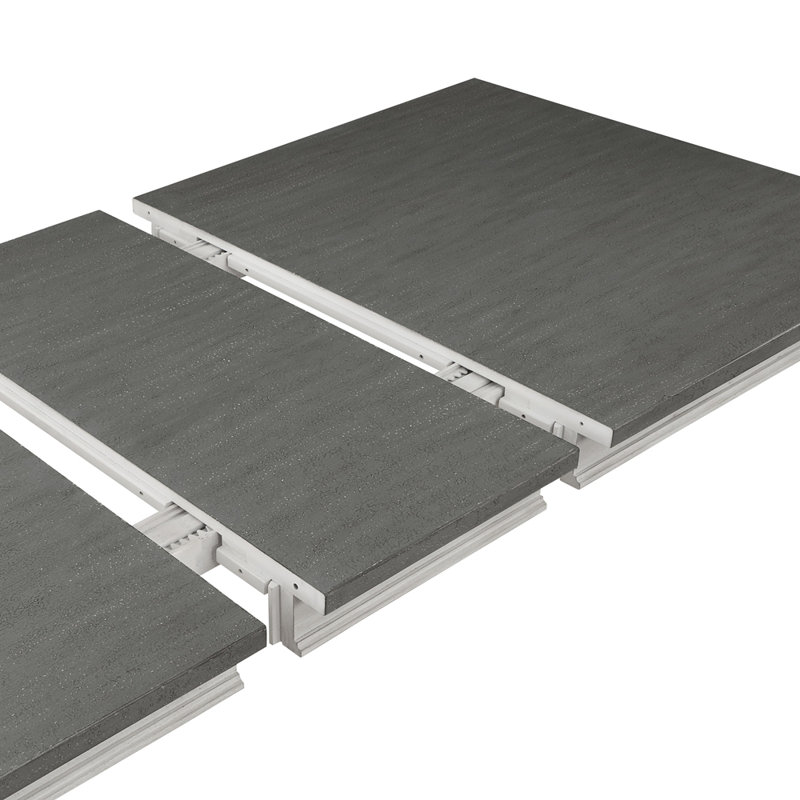 Table de salle à manger rustique gris et blanc vieilli avec feuille