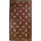 One-of-a-Kind Oriental Hand-Knotted Wool Red/Black/Ivory/Gray Area Rug