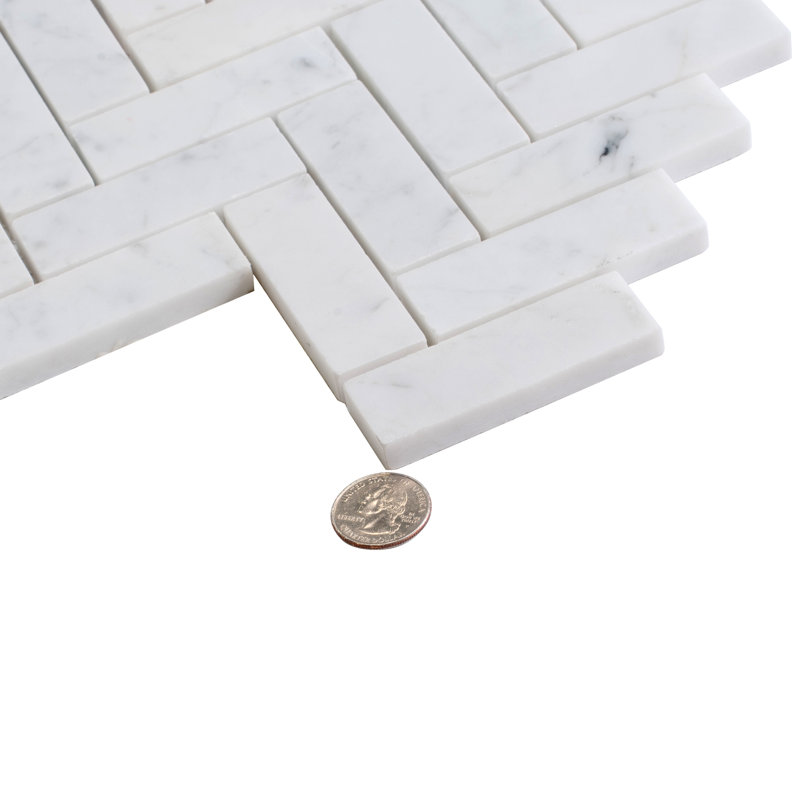 13" x 12" Natural Stone Herringbone Mosaic Wall & Floor Tile