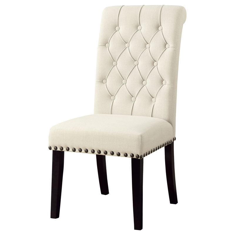 Ensemble de 2 chaises d'appoint rembourrées Alana, Espresso rustique, Beige