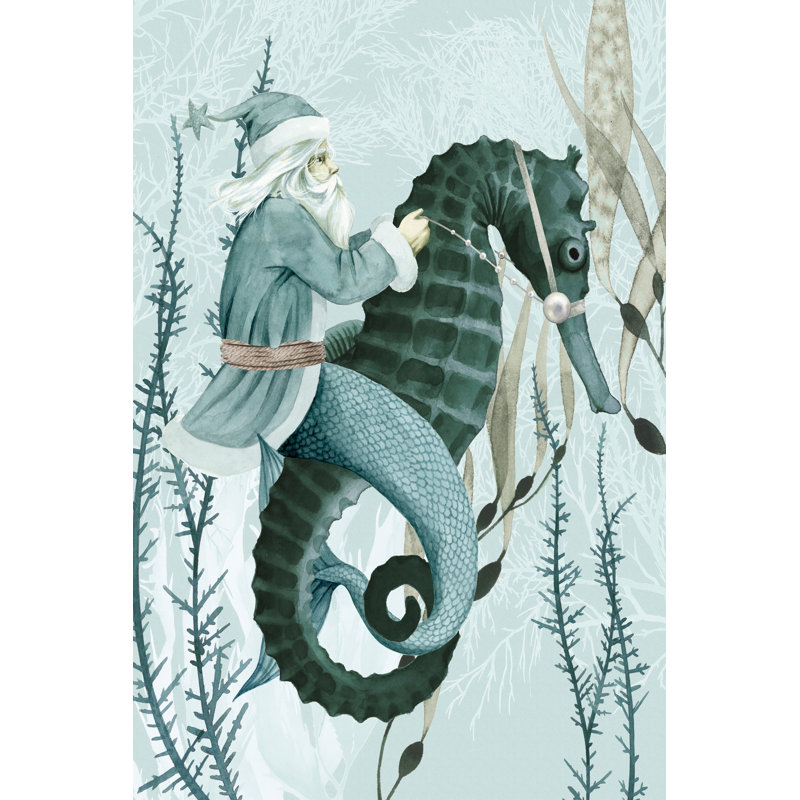 The Sea Santa I by Grace Popp - Wrapped Canvas Painting, 46cm H x 30cm W