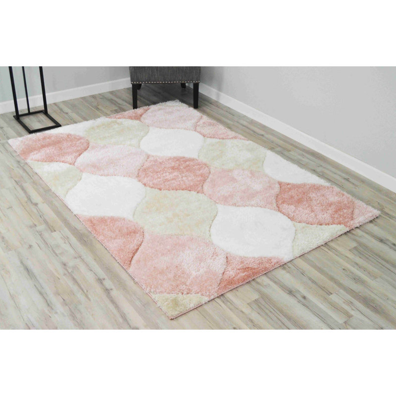 Modern Arriola Shag Abstract Geometric Rug For Living Room Bedroom, Rectangle 2'7" x 3'11"
