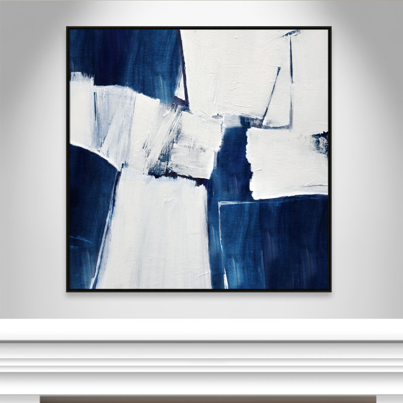 «Blue Midnight Plateau I» par Judith Shapiro, Espresso, H 46,5 po x l 46,5 po