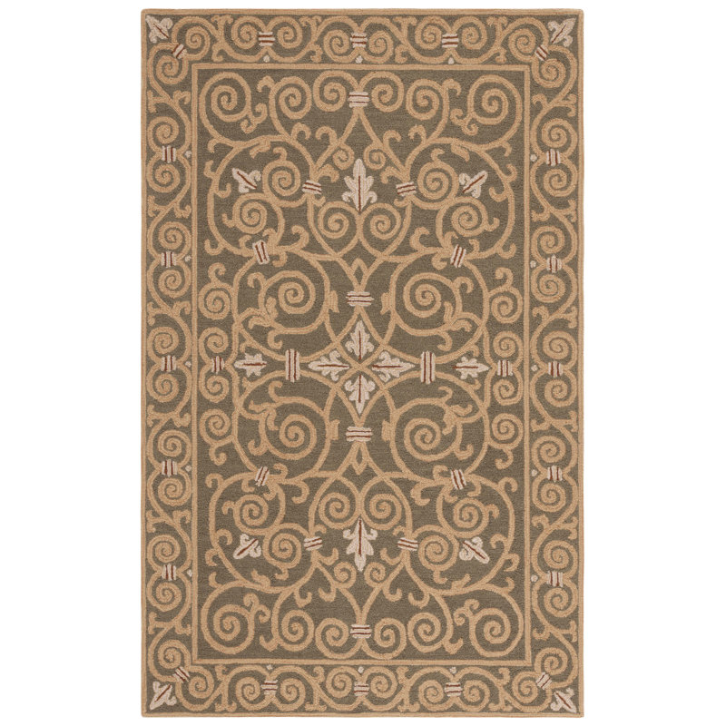 Chelsea Hand Hooked Light Green Wool Floral Area Rug
