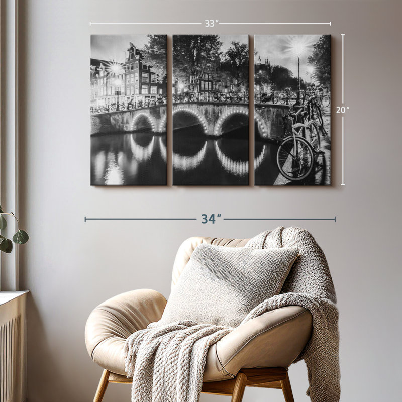«Modern View Amsterdam», 3 pièces, H 20 po x l 33 po