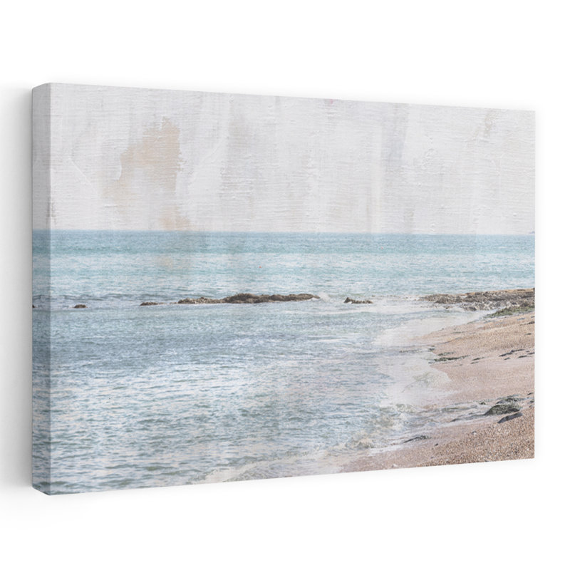 Secret Beach contemporain bleu plage brun, H 24 po x l 16 po