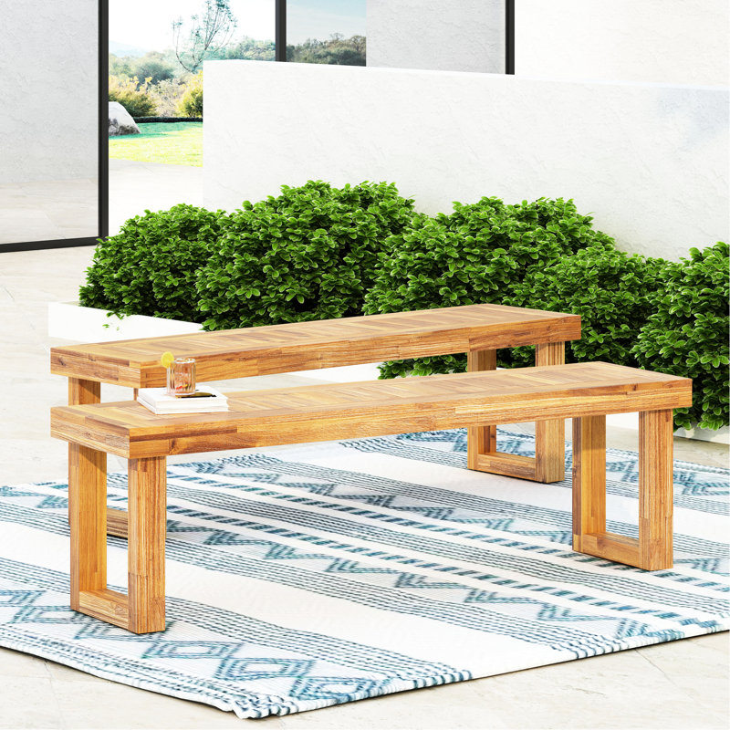Wood 2 , Natural - Weather- And Sophisticated Bench Of 2 Natural, Resisting Quality
