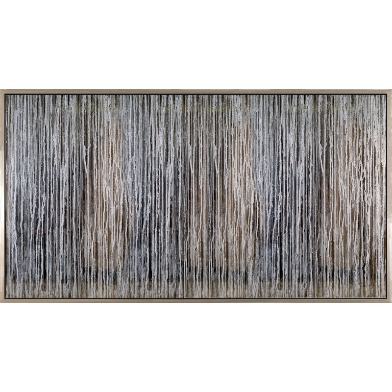 Silver Rain Painting, 40" H x 72" W